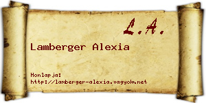Lamberger Alexia névjegykártya